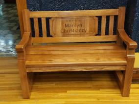 In memory of wooden bench