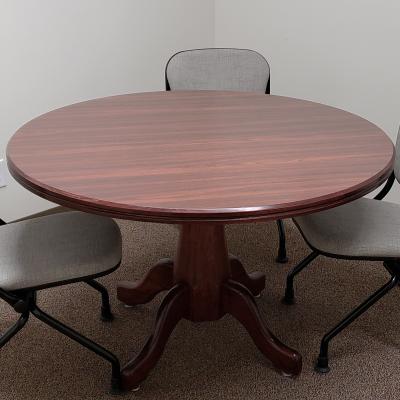 round conference table with 3 navigator chairs