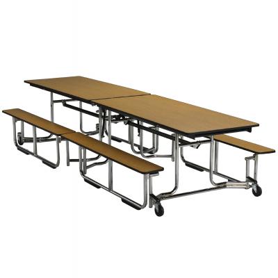 rectangular fold able table with bench seats