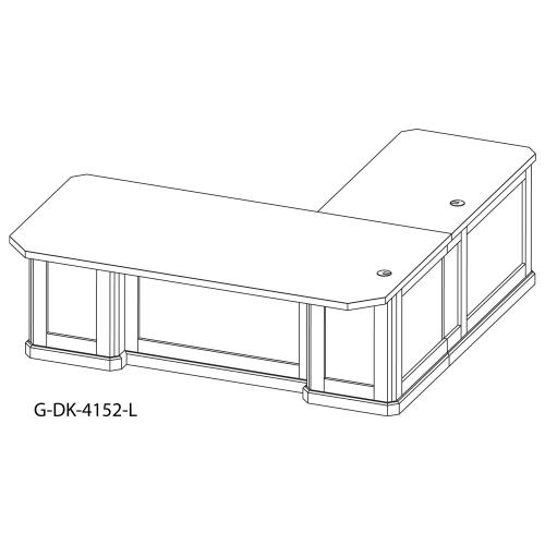 schematic of a conference top desk with left return