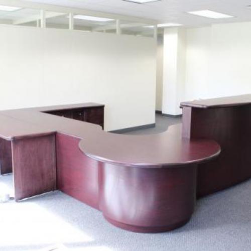 Large, multi-shape reception desk