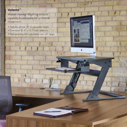 Volante sit-stand workstation with single monitor